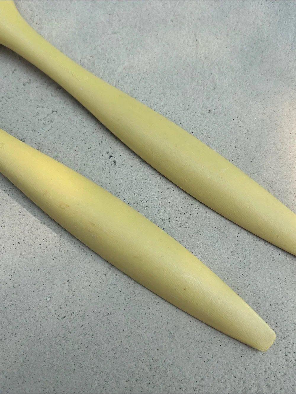 Set of 2 Vintage Tupperware Yellow Salad Forks